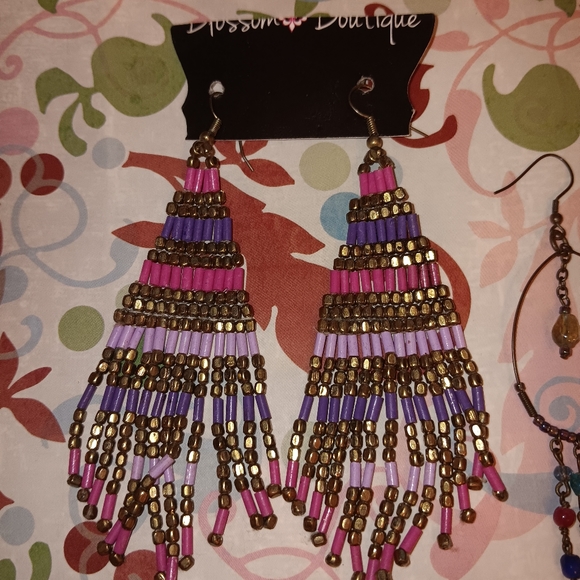 💕5 for 25$ SET OF 4 BOHO SOUTHWESTERN BOHEMIAN COLORFUL BEADED JEWELRY - Picture 11 of 16